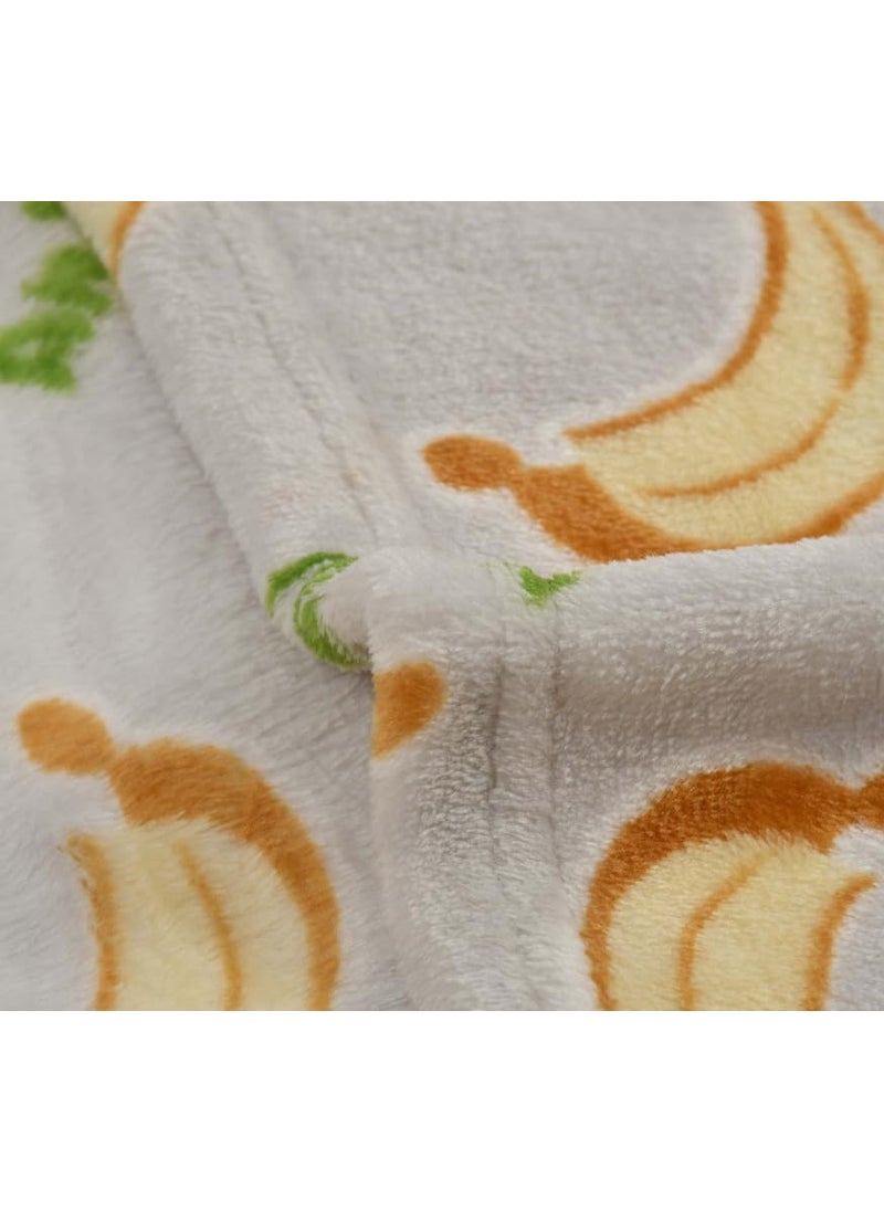 Florida All Season AC Baby Blanket Swaddler Wrapper Flannel Soft and Comfortable for 0-5 Years Babies with Banana Print