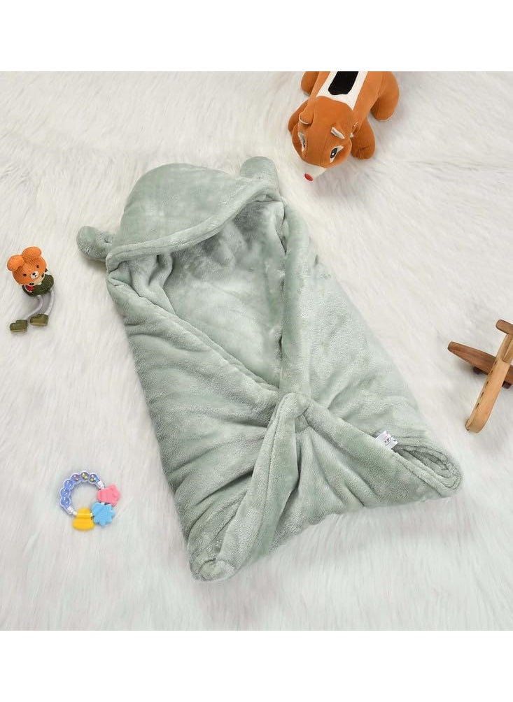 Florida All Season Hooded Baby Blanket Swaddler Wrapper Flannel Soft and Comfortable for New Born Babies-Wrap Grey