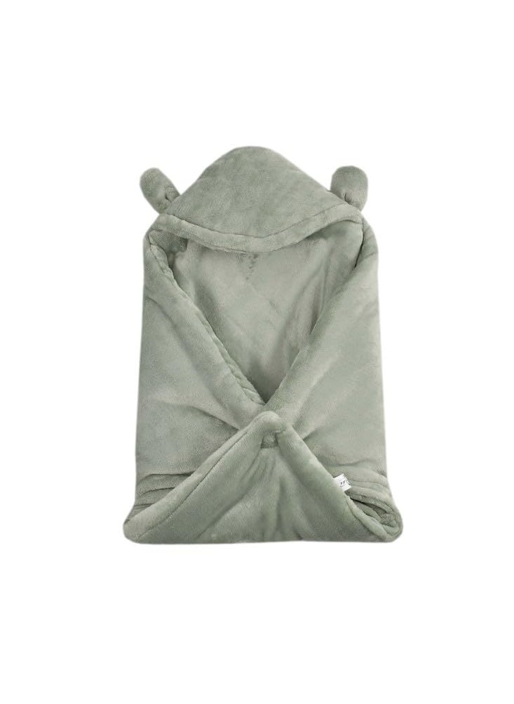 Florida All Season Hooded Baby Blanket Swaddler Wrapper Flannel Soft and Comfortable for New Born Babies-Wrap Grey