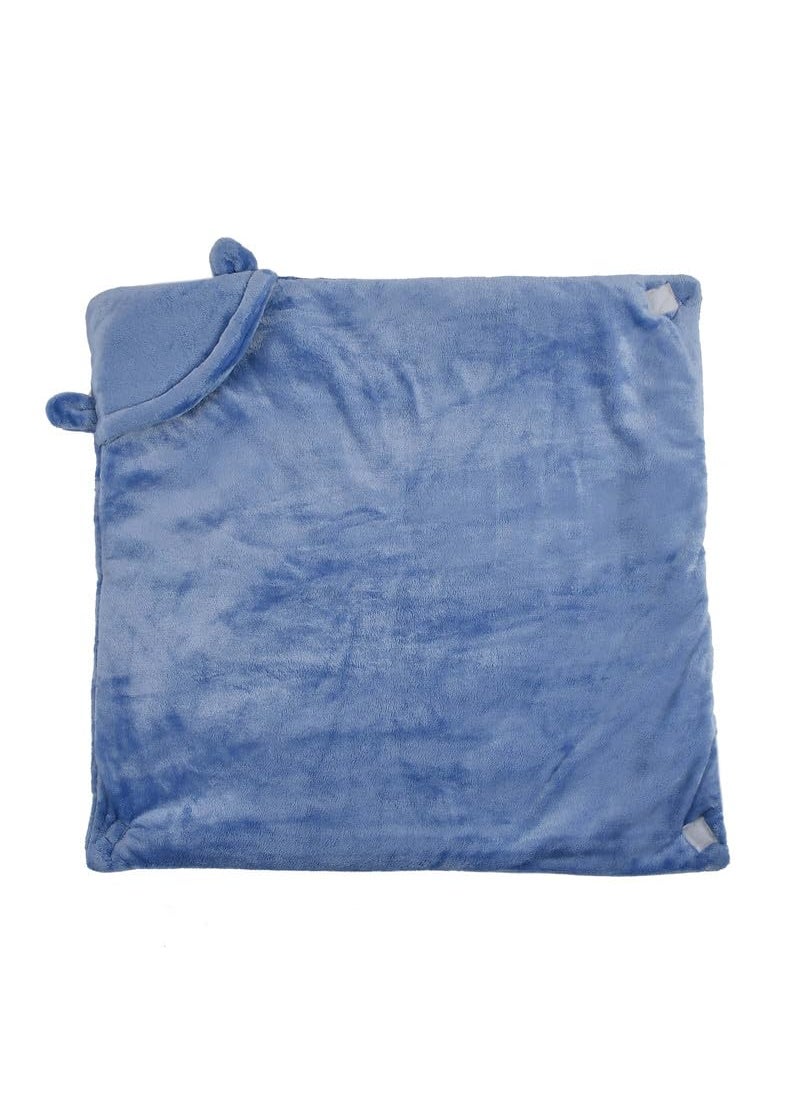 Florida All Season Hooded Baby Blanket Swaddler Wrapper Flannel Soft and Comfortable for New Born Babies-Wrap Blue