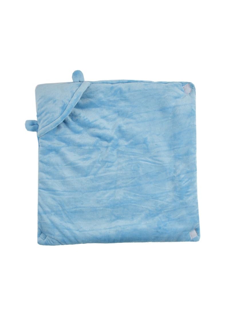 Florida All Season Hooded Baby Blanket Swaddler Wrapper Flannel Soft and Comfortable for New Born Babies-Wrap Sky Blue