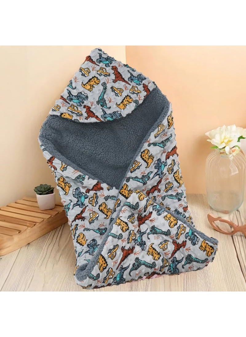 Florida All Season Hooded Baby Blanket Swaddler Wrapper Flannel Soft and Comfortable for New Born Baby Girls and Boys-Wrap Grey