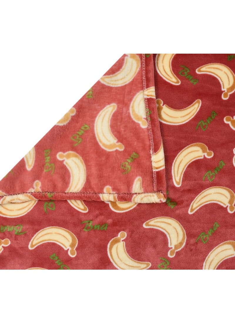 Florida All Season AC Baby Blanket Swaddler Wrapper Flannel Soft and Comfortable for 0-5 Years Babies with Banana Print