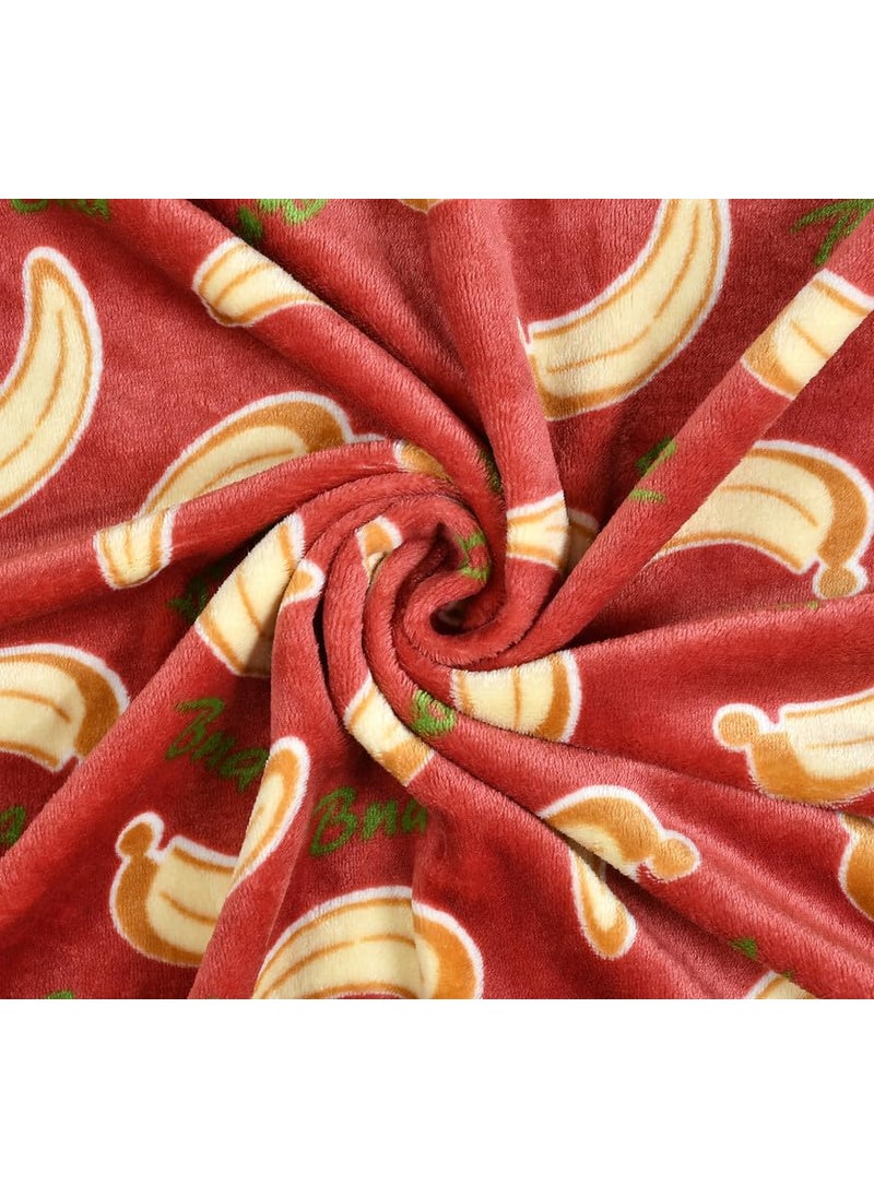 Florida All Season AC Baby Blanket Swaddler Wrapper Flannel Soft and Comfortable for 0-5 Years Babies with Banana Print