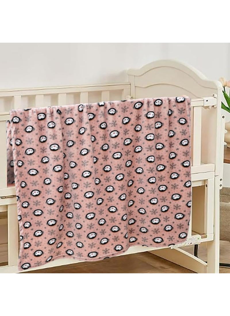 Florida All Season AC Baby Blanket Swaddler Wrapper Flannel Soft and Comfortable for 0-5 Years Baby Girls and Boys with Monkey Print-Monkey Mauve
