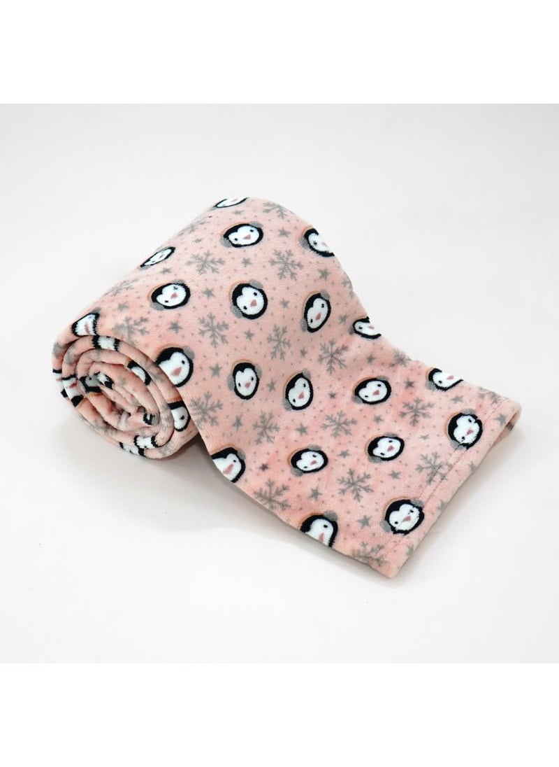 Florida All Season AC Baby Blanket Swaddler Wrapper Flannel Soft and Comfortable for 0-5 Years Baby Girls and Boys with Monkey Print-Monkey Mauve