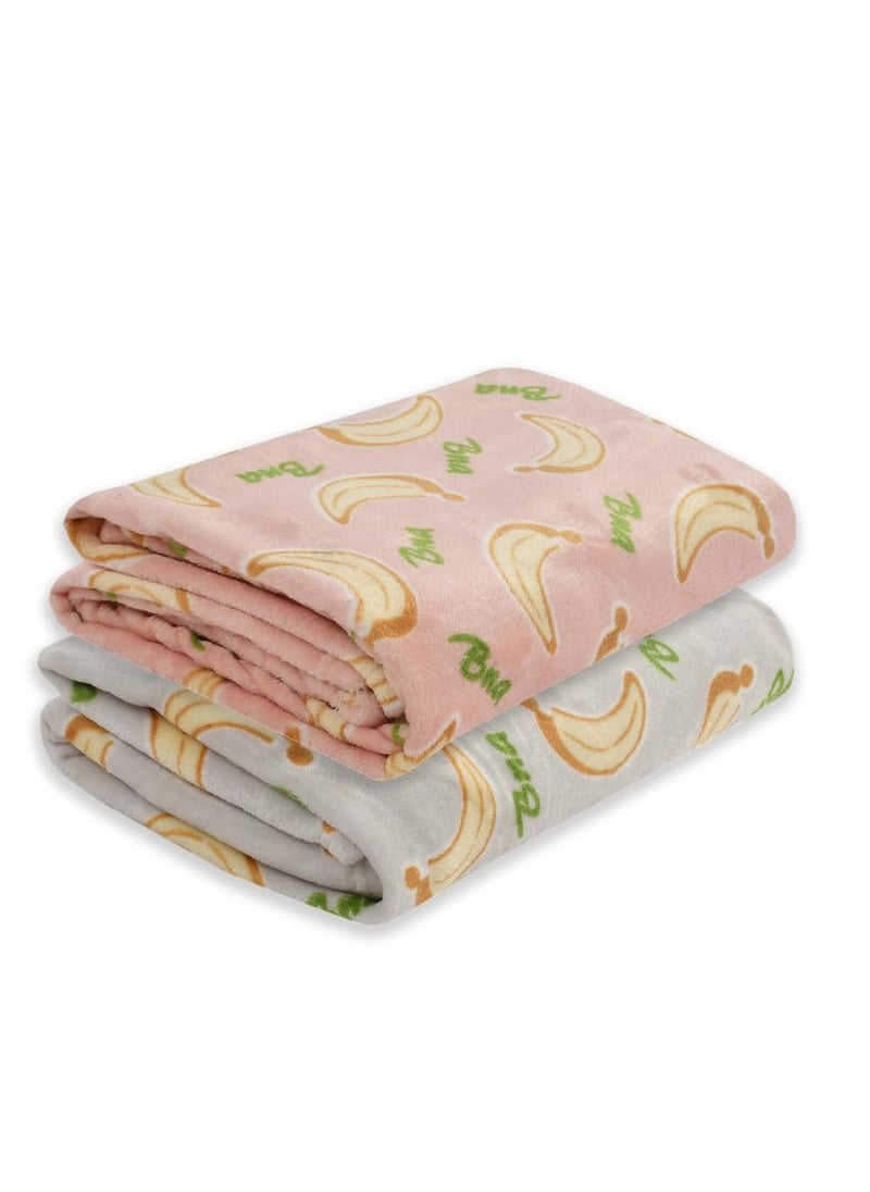 Florida All Season AC Baby Blanket Swaddler Wrapper Flannel Soft and Comfortable for 0-5 Years Babies with Dolphin Print - Pack of 2