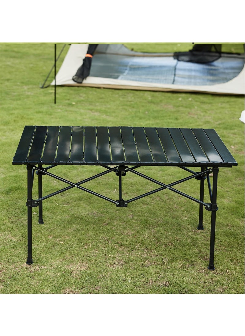 Outdoor Folding Portable Picnic Camping Table, Aluminum Roll-up Table with Easy Carrying Bag for Indoor,Outdoor,Camping, Beach,Backyard, BBQ, Party, Patio, Picnic