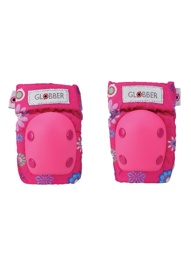 Globber Toddler Printed Elbow & Knee Pad Set (XXS, Pink Flowers)
