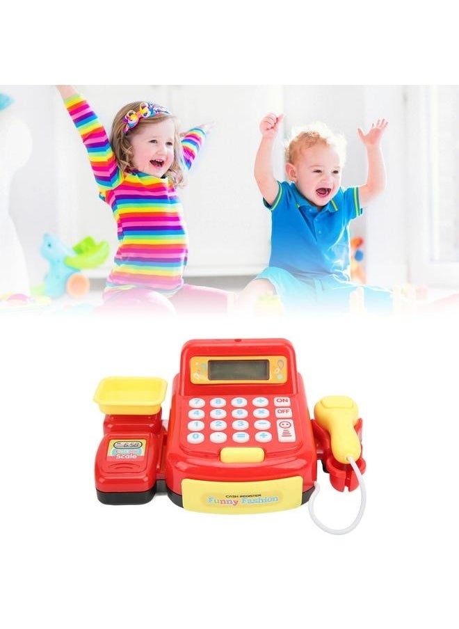 Children Mini Cash Register Toy Cashier Role Play Supermarket Shopping Checkout Money Till Toy Educational Learning Pretend Playset
