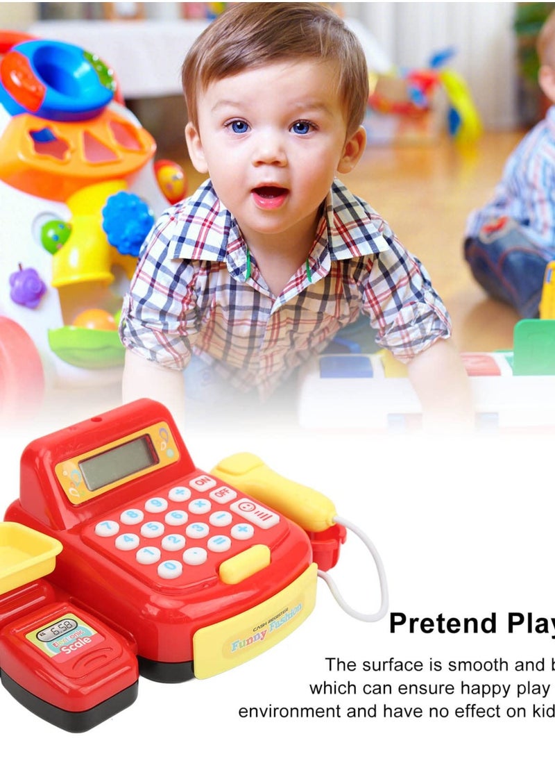 Children Mini Cash Register Toy Cashier Role Play Supermarket Shopping Checkout Money Till Toy Educational Learning Pretend Playset