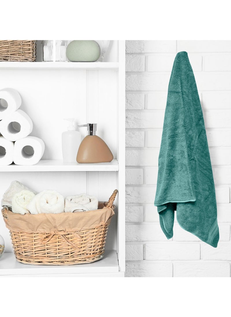 Kassino Premium Bath Towels Set - (2 Pack, 70x140 cm), 580 GSM Bath Towel,100% Combed Cotton, Soft & Quick-Dry Towels for Bathroom, Highly Absorbent, Double Stitched Hotel Quality Towels | Sea Green