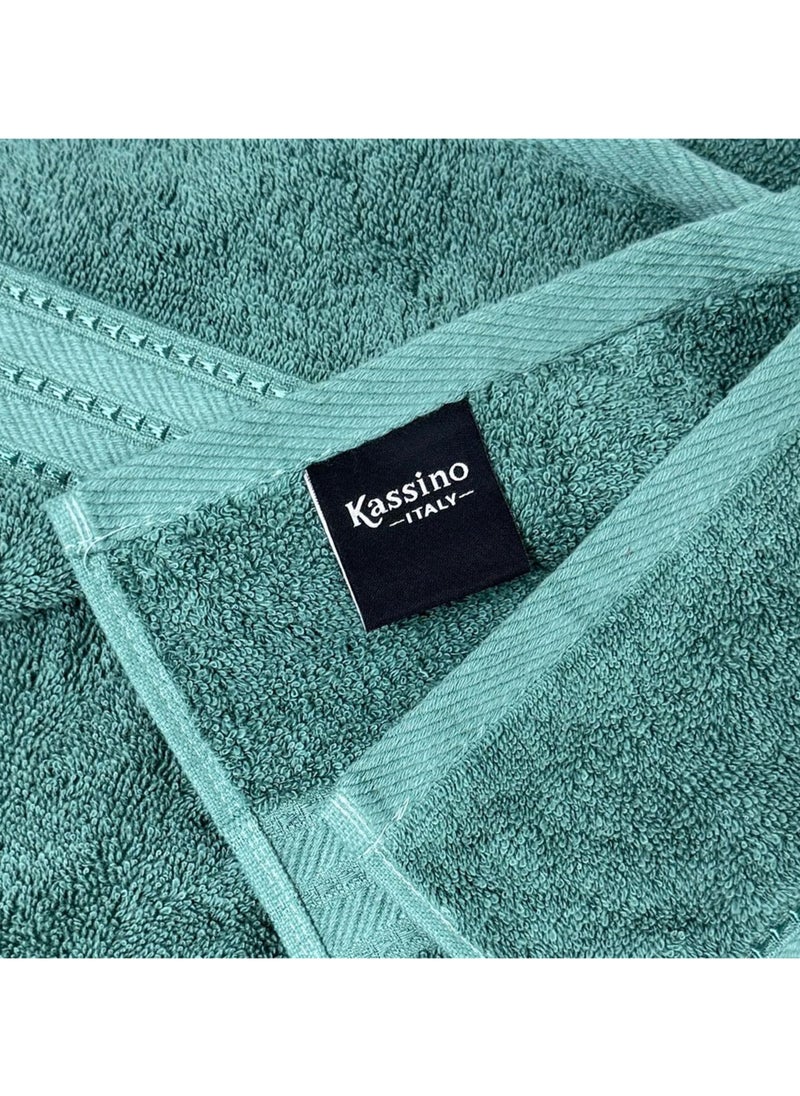Kassino Premium Bath Towels Set - (4 Pack, 70x140 cm), 580 GSM Bath Towel,100% Combed Cotton, Soft & Quick-Dry Towels for Bathroom, Highly Absorbent, Double Stitched Hotel Quality Towels | Sea Green