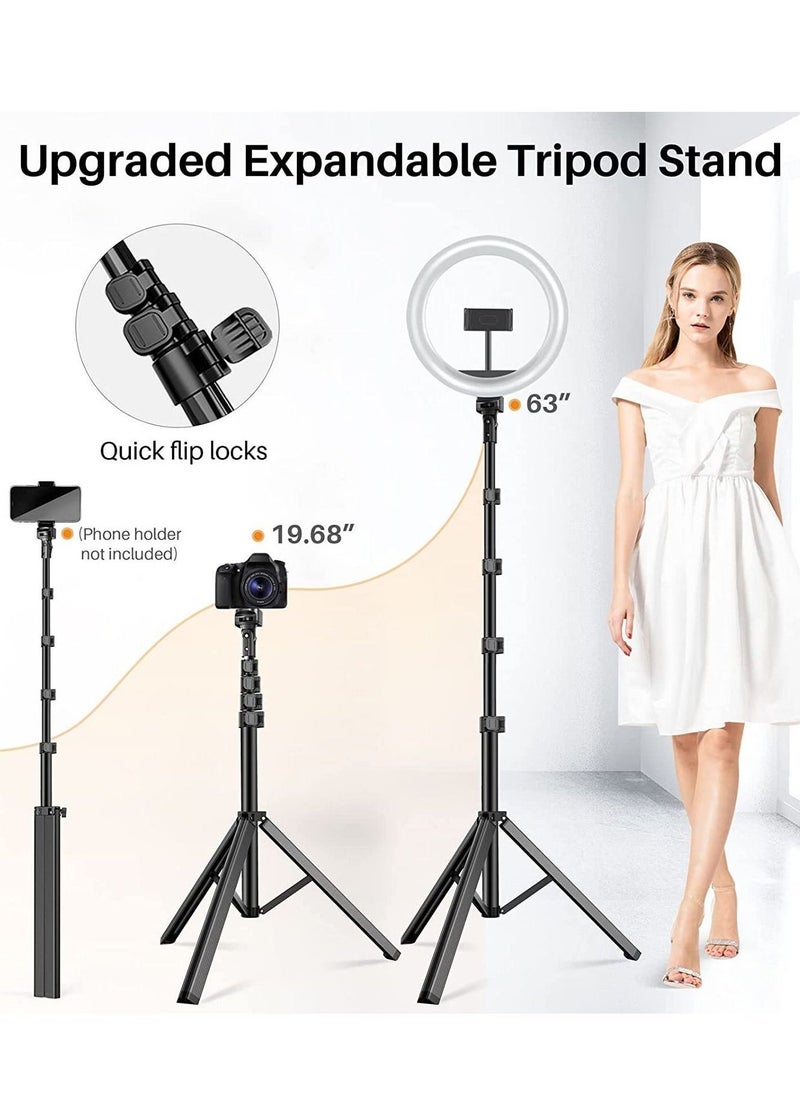 12'' RGB Ring Light with Stand and Phone Holder - TODI Selfie Ring Light with Tripod Stand for Makeup/Photography/YouTube Video/Vlog/TikTok/Live Stream, Led Ring Light Compatible with iPhone u0026 A