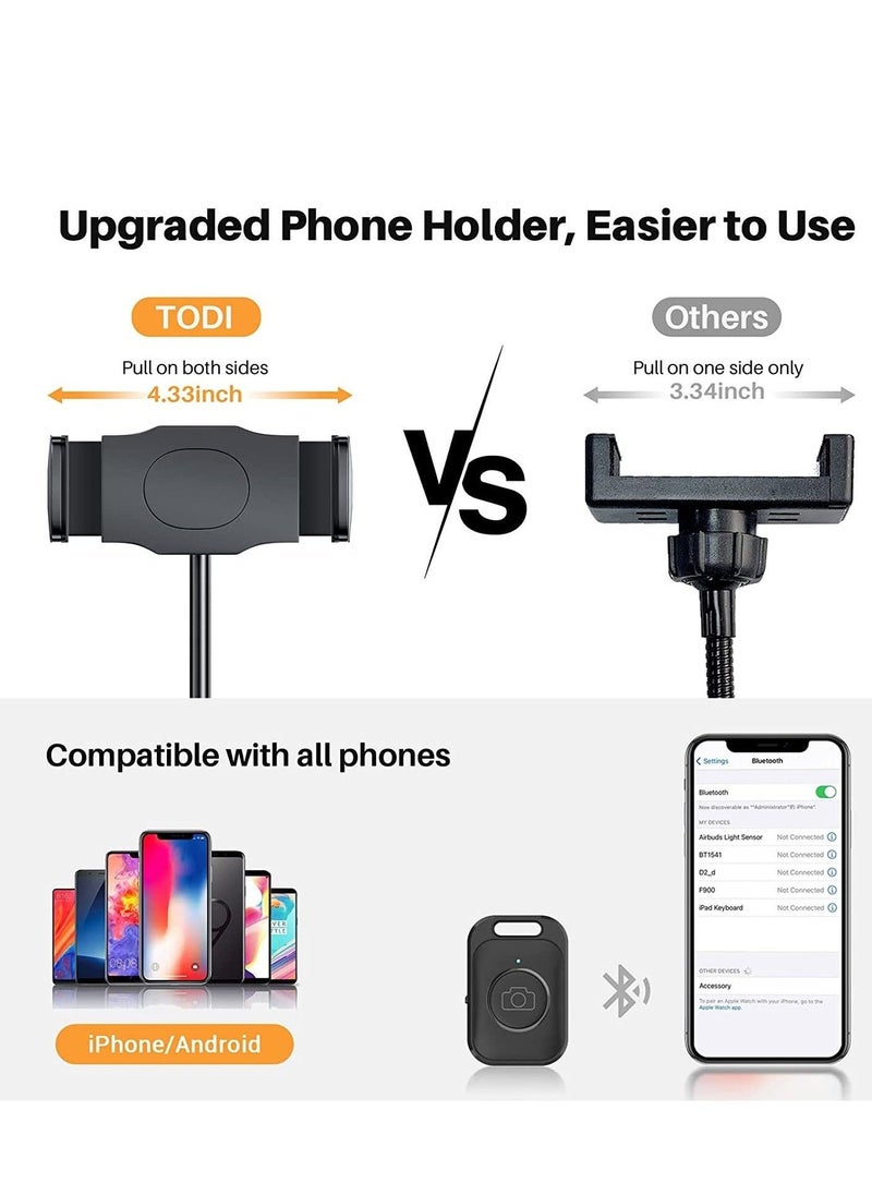 12'' RGB Ring Light with Stand and Phone Holder - TODI Selfie Ring Light with Tripod Stand for Makeup/Photography/YouTube Video/Vlog/TikTok/Live Stream, Led Ring Light Compatible with iPhone u0026 A