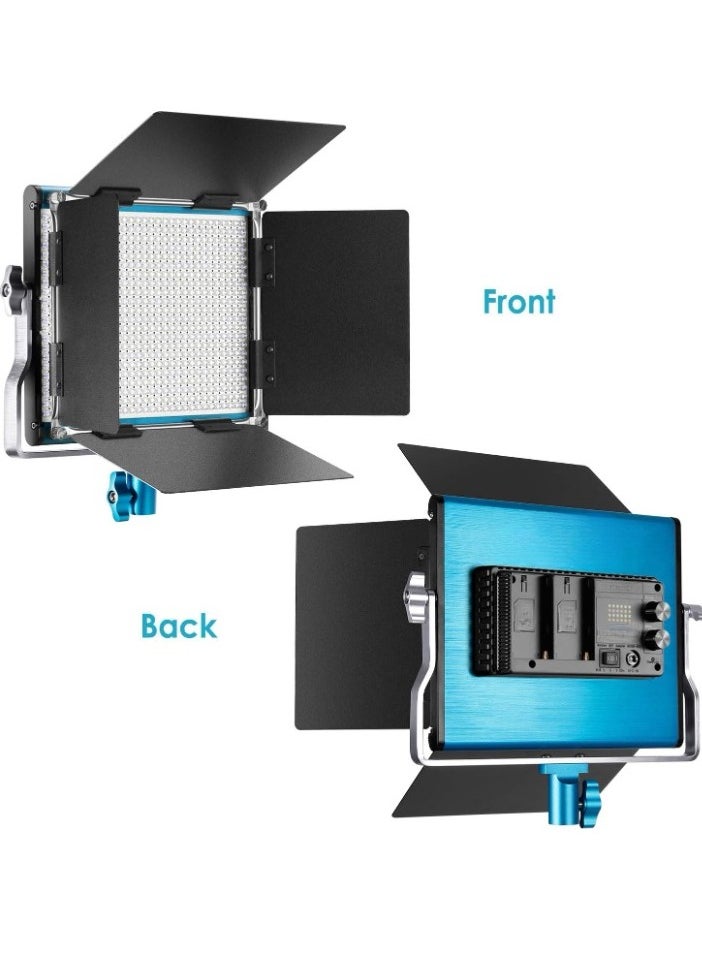 Professional Video Light, Dimmable Bi Color LED Studio Light, Portable Photography Light With Durable Metal Frame For Studio Content Creation Video Recording, (660 LED Beads, Blue)