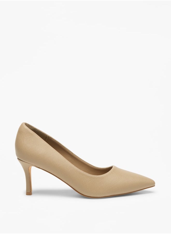 Solid Slip-On Pumps with Stiletto Heels