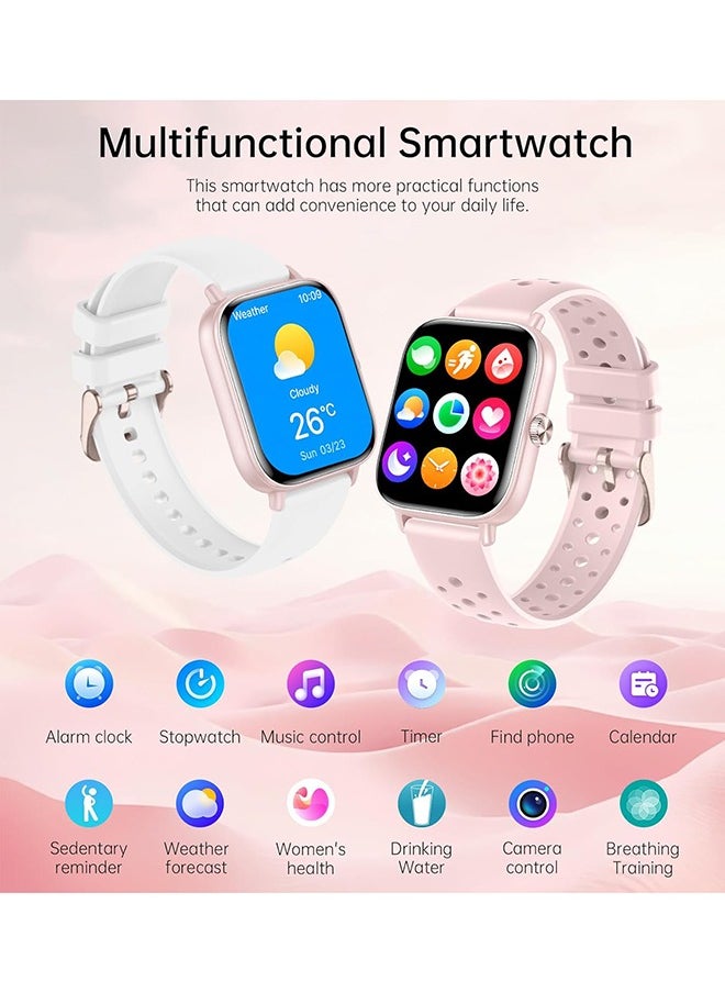 Smart Watch for Women Men Heart Rate Monitor Fitness Tracker, Pink Smart Watches for Women Digital Mens Watches Answer Call Waterproof Running Smartwatch Compatible Android IOS