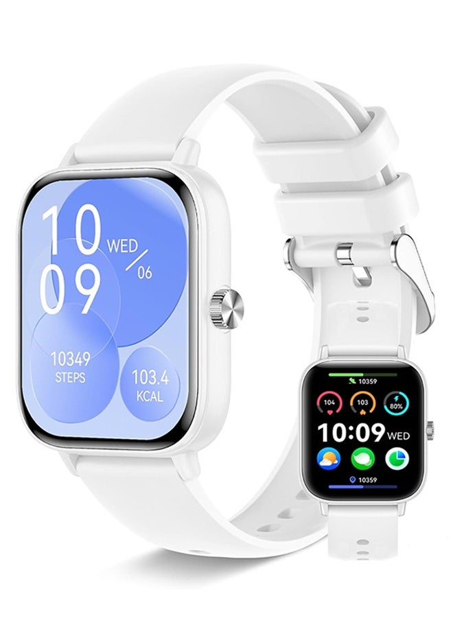 Smart Watch for Women Men Heart Rate Monitor Fitness Tracker, White Smart Watches for Women Digital Mens Watches Answer Call Waterproof Running Smartwatch Compatible Android IOS