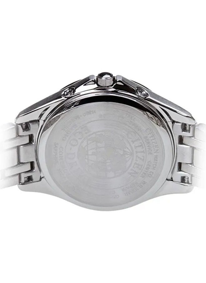 Citizen ES5040-51A Ladies Stainless Steel Eco-Drive Watch - White Dial Elegant Design