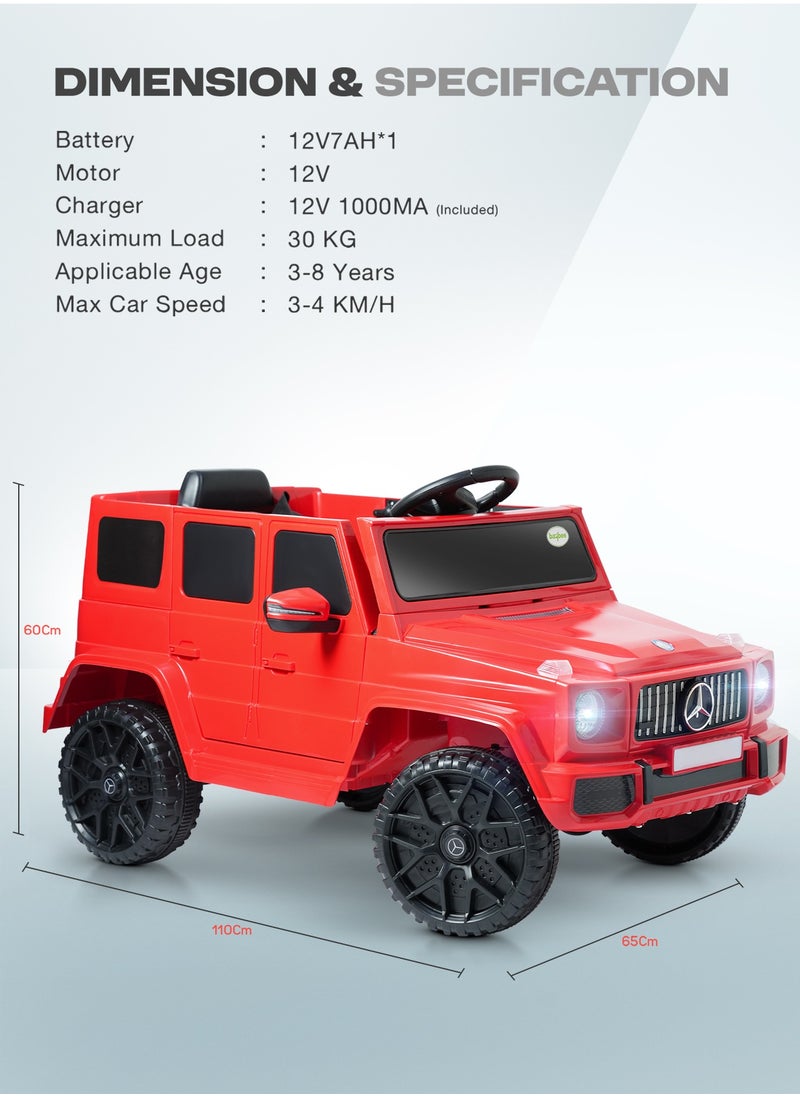 Battery Operated Jeep for Kids Rechargeable Battery Car for Kids with Music, Led Light & Remote Control Ride On Kids Car Jeep Racing Baby Car Electric Car for Kids Children 2 to 6 Years Boy Girl Red
