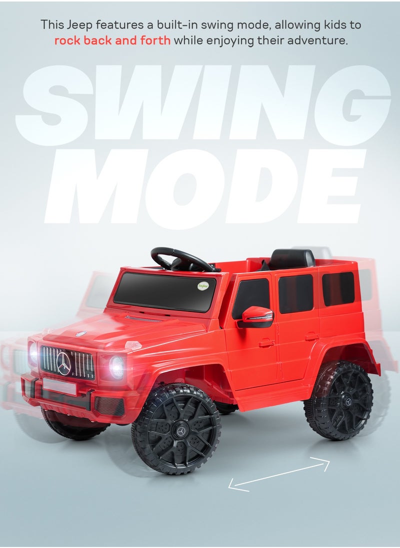 Battery Operated Jeep for Kids Rechargeable Battery Car for Kids with Music, Led Light & Remote Control Ride On Kids Car Jeep Racing Baby Car Electric Car for Kids Children 2 to 6 Years Boy Girl Red