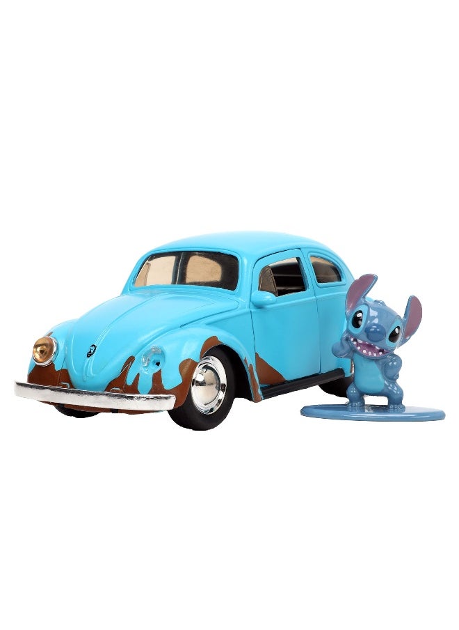 Jada Disney Lilo and Stitch Stitch and 1959 Volkswagen Beetle Die-cast Car (1:32, Light Blue)