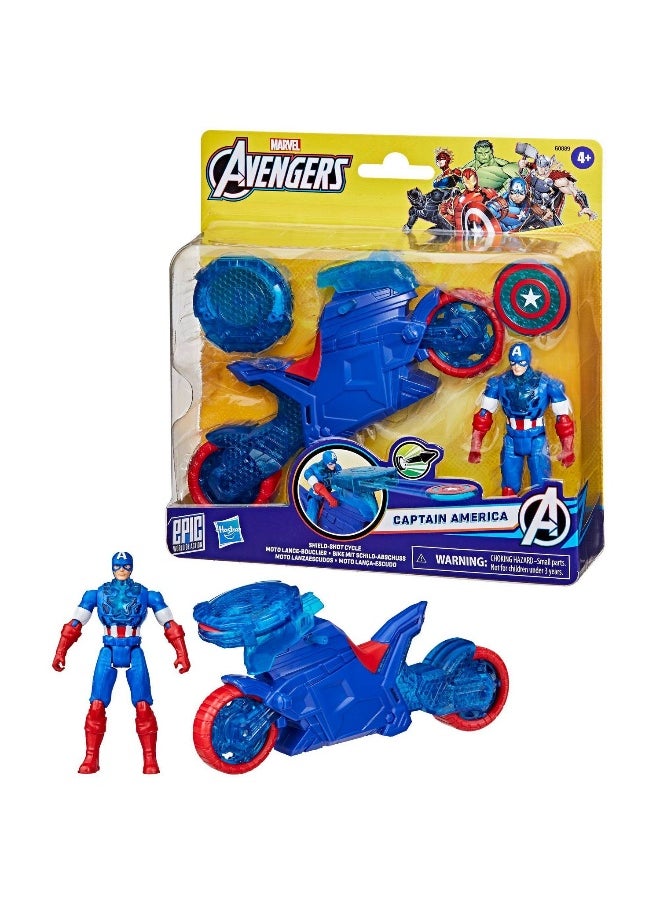 Marvel Avengers Captain America Shield-Shot Cycle & Figure Set (10 cm)