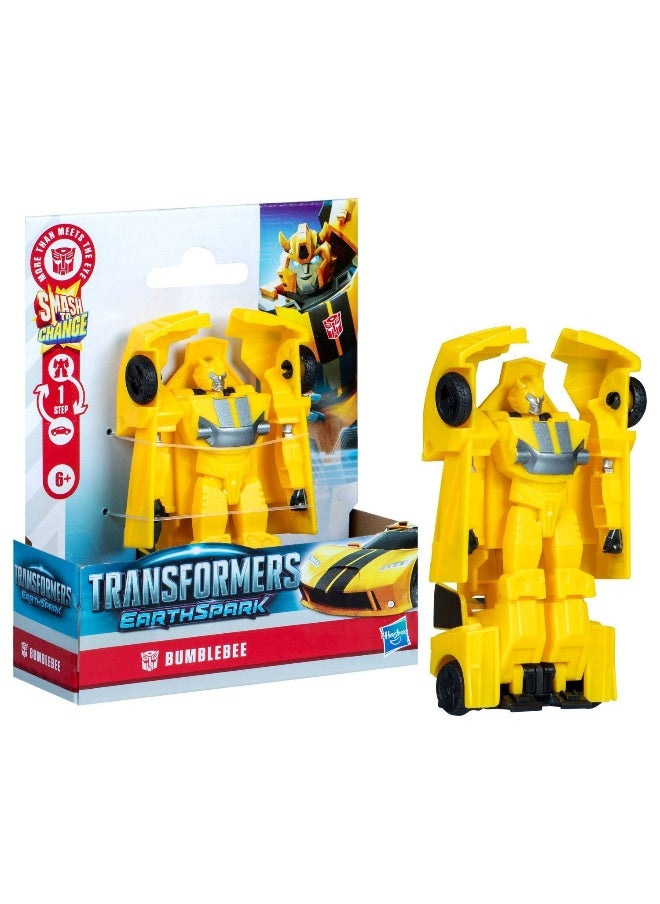 Transformers Earthspark 1-Step Smash Changers Bumblebee Action Figure (10.16 cm)
