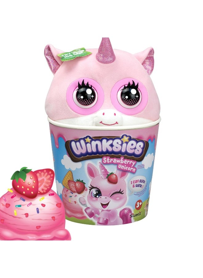 Silverlit Winksies Strawberry Unicorn Interactive Plush Toy (30 cm)