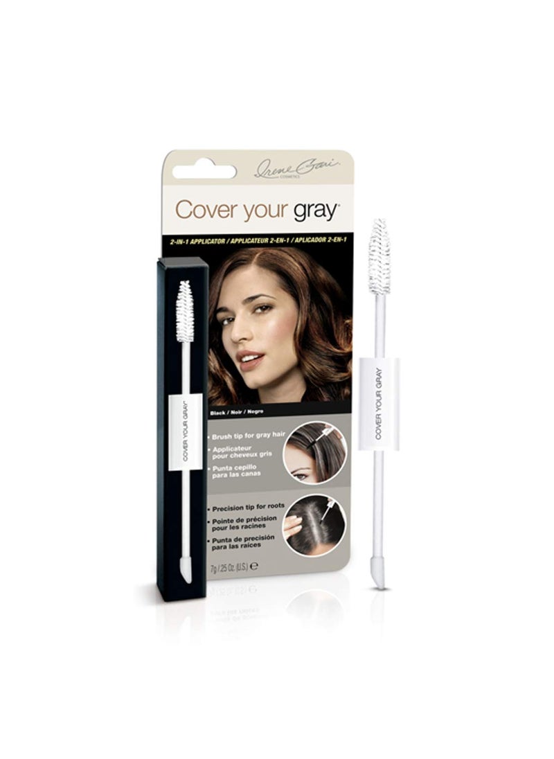 Cover Your Gray 2in1 Wand and Sponge Tip Applicator - Black