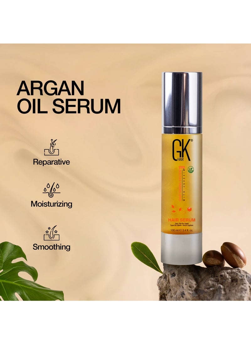 Smoothing Serum (Pack of 1/3.4 fl oz) - 100% Pure Organic Argan Oil | Hydrating Strength Shine Dry Damaged Repair Anti-Frizz Moistures Nourishment