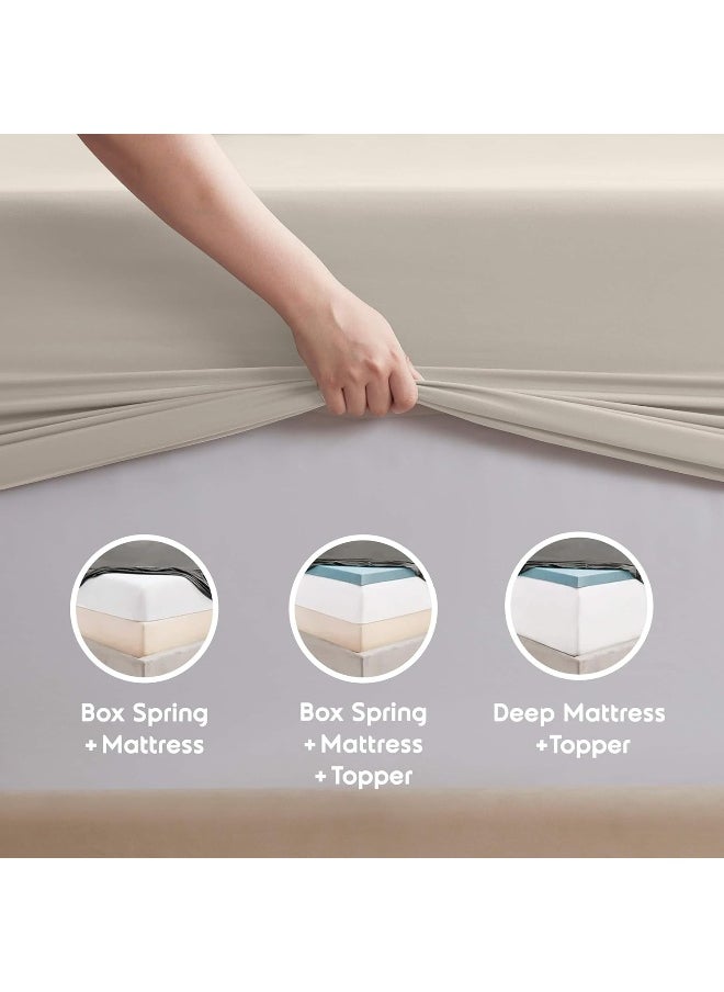 Nestl King Size Sheets Set- 4 Piece King Sheets, Deep Pocket, Hotel Luxury, Extra Soft, Breathable and Cooling, Linen King Bed Sheets
