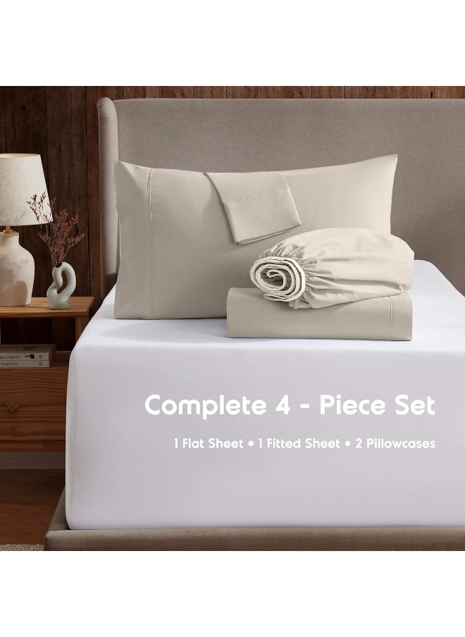 Nestl King Size Sheets Set- 4 Piece King Sheets, Deep Pocket, Hotel Luxury, Extra Soft, Breathable and Cooling, Linen King Bed Sheets