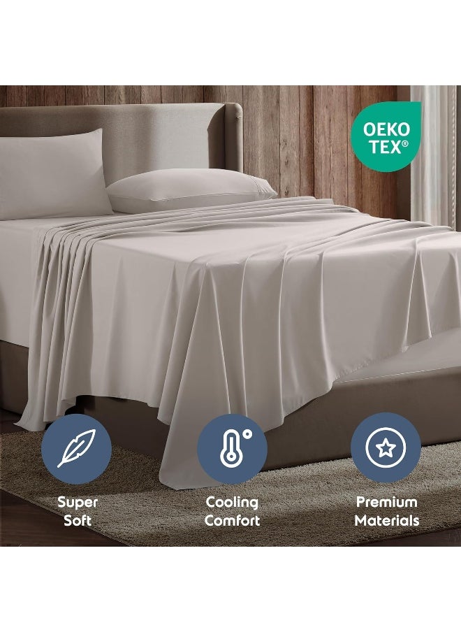 Nestl King Size Sheets Set- 4 Piece King Sheets, Deep Pocket, Hotel Luxury, Extra Soft, Breathable and Cooling, Linen King Bed Sheets
