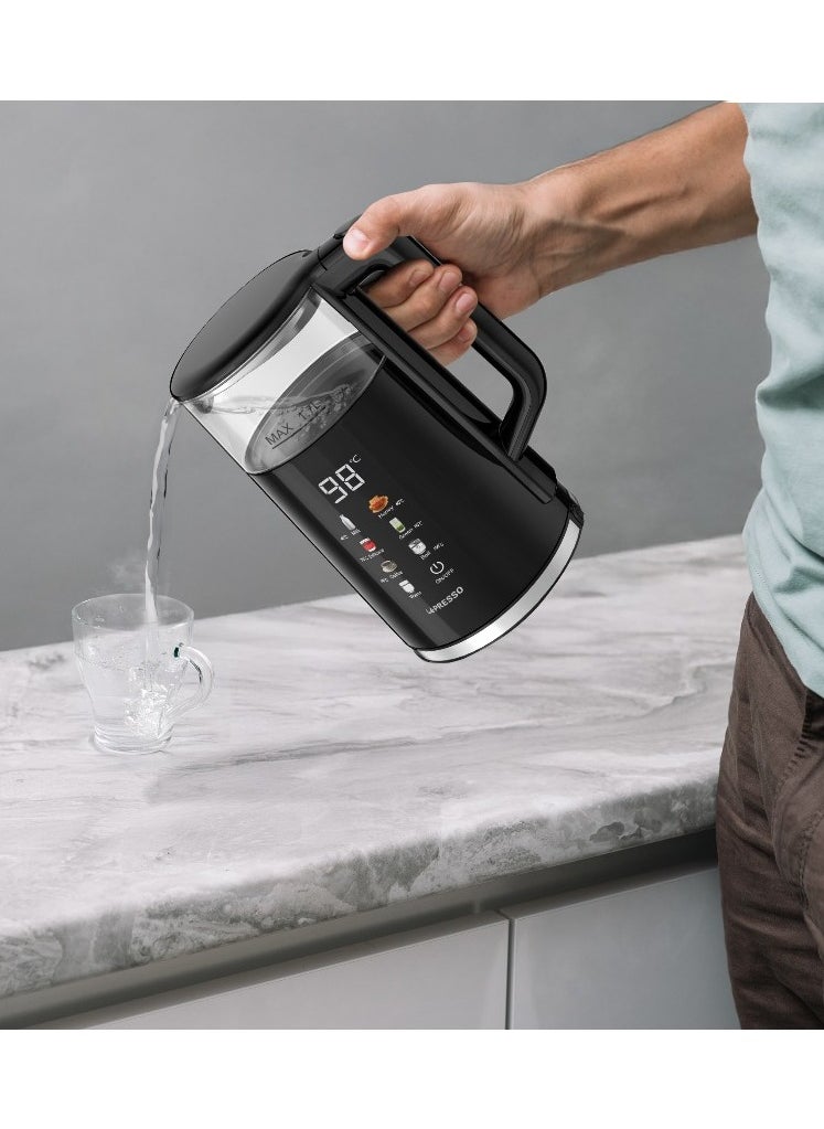 Electric Window Kettle 1.7L with Interactive Temperature Display / Boil Dry Protection / Auto Shut-Off / Fast-Boiling Electric Kettle - Black