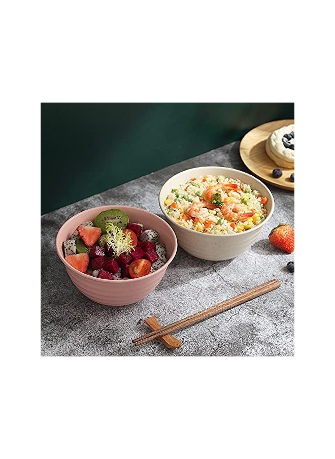 Straw Life Unbreakable Large Cereal Bowls - 30 OZ Lightweight Bowl Sets 4 - Dishwasher & Microwave Safe - for Cereal, Salad,Soup, Noodle, 4 Pieces