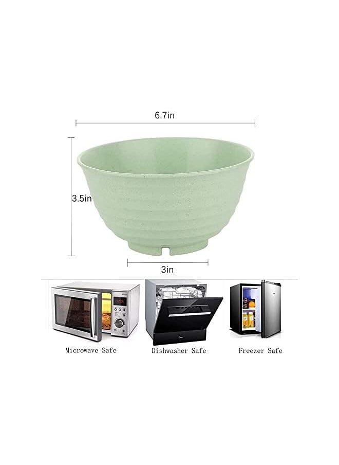 Straw Life Unbreakable Large Cereal Bowls - 30 OZ Lightweight Bowl Sets 4 - Dishwasher & Microwave Safe - for Cereal, Salad,Soup, Noodle, 4 Pieces