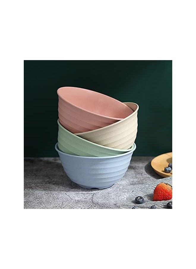 Straw Life Unbreakable Large Cereal Bowls - 30 OZ Lightweight Bowl Sets 4 - Dishwasher & Microwave Safe - for Cereal, Salad,Soup, Noodle, 4 Pieces