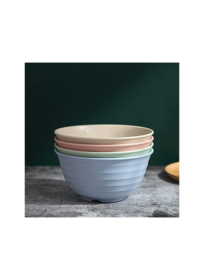 Straw Life Unbreakable Large Cereal Bowls - 30 OZ Lightweight Bowl Sets 4 - Dishwasher & Microwave Safe - for Cereal, Salad,Soup, Noodle, 4 Pieces