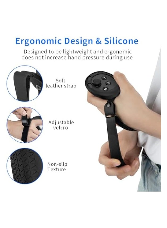 Protective Cover for Quest 3 Accessories: Silicone VR Face Cover, Controller Grips Cover, Protective Joystick Cover for Quest 3 (Black)
