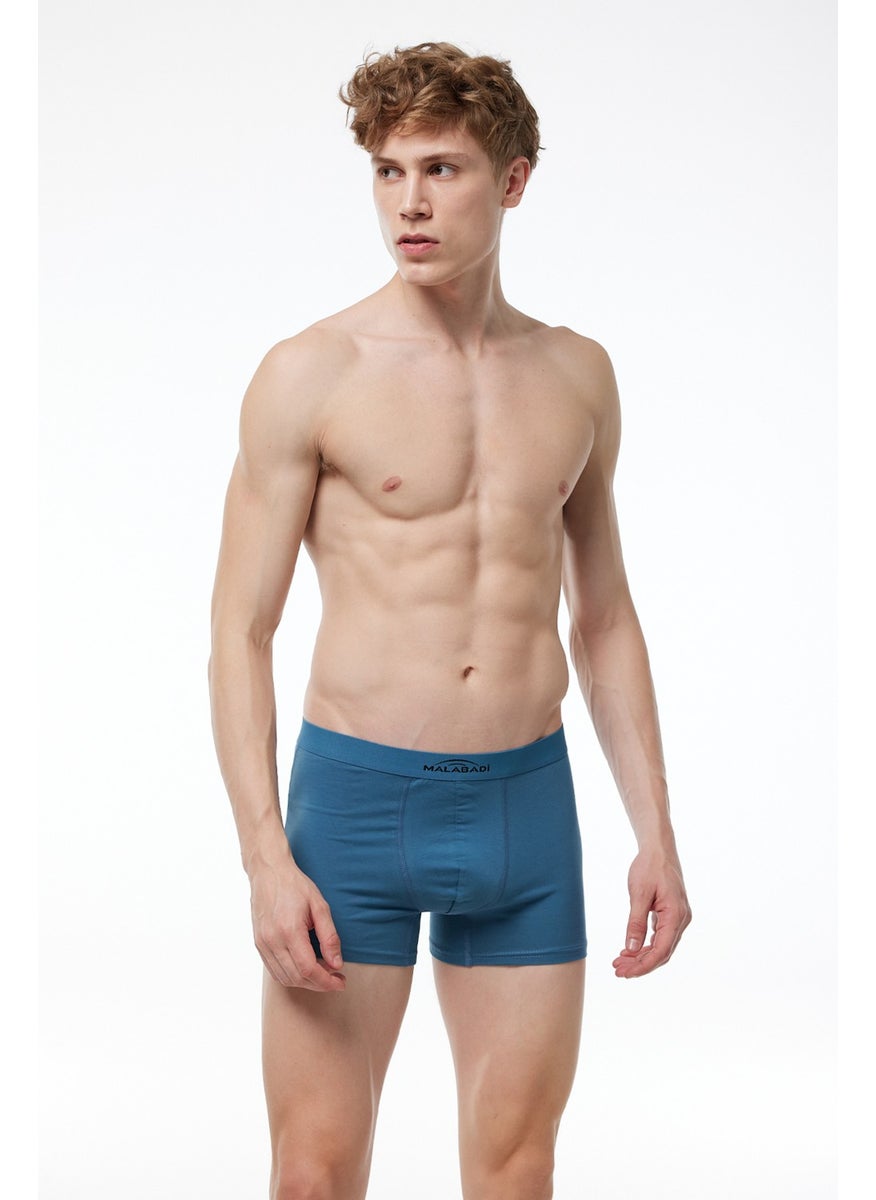 Men's Blue Cotton Elastane Boxer 075