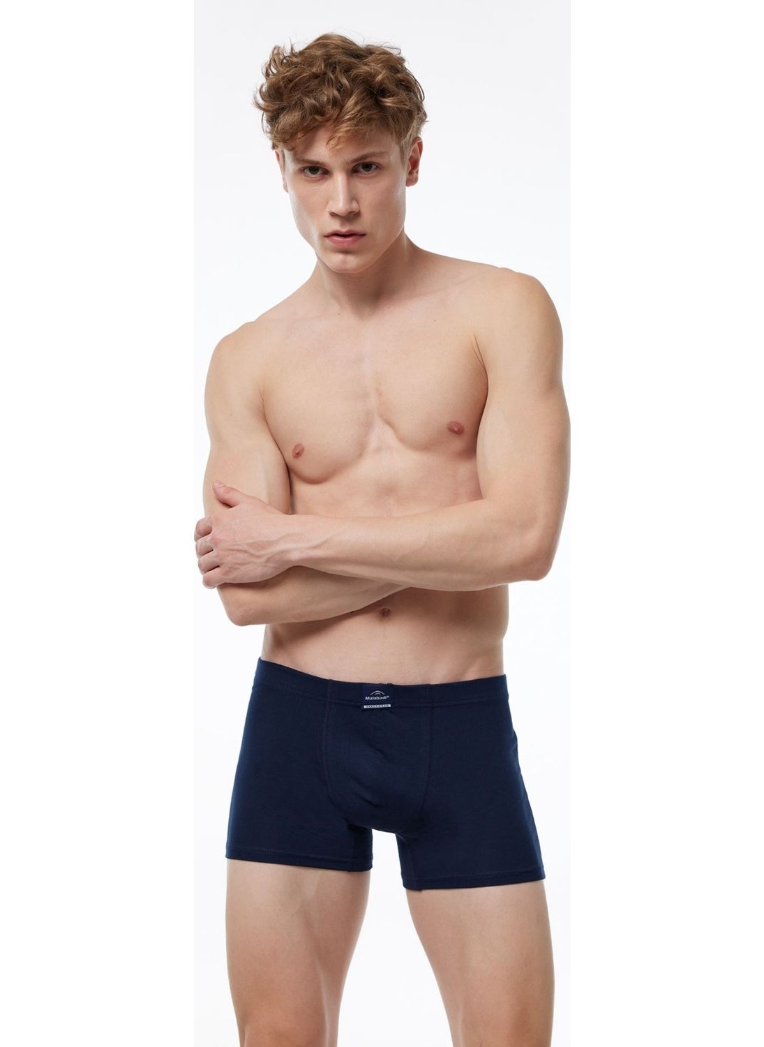 Men's Navy Blue Cotton Elastane Boxer 074 1M074