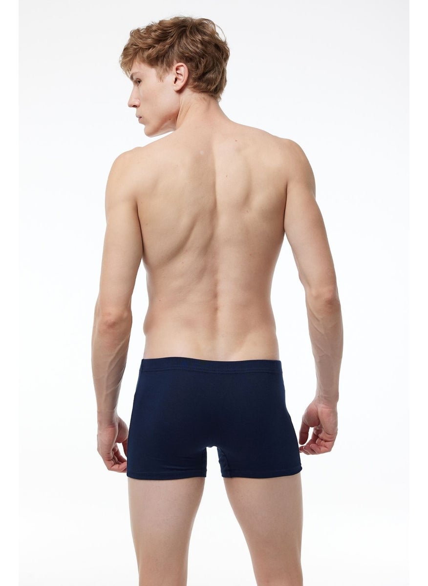 Men's Navy Blue Cotton Elastane Boxer 074 1M074