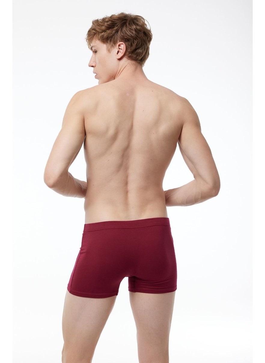 Men's Claret Red Cotton Elastane Boxer 074 1M074