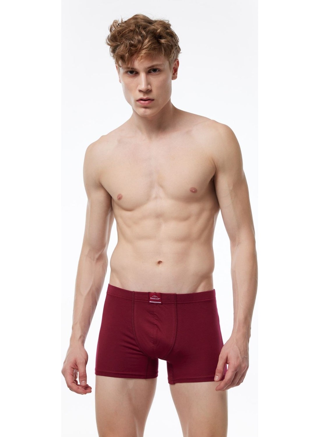 Men's Claret Red Cotton Elastane Boxer 074 1M074