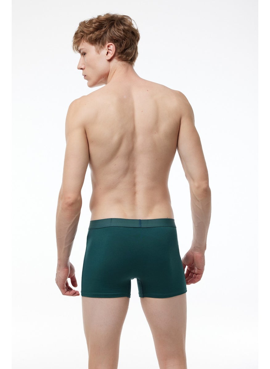 Men's Green Cotton Elastane Boxer 075
