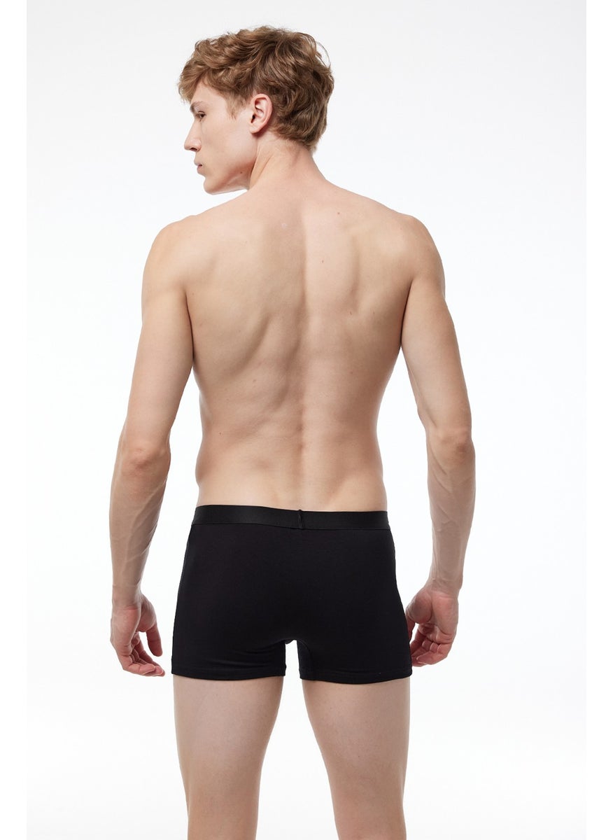 Men's Black Cotton Elastane Boxer 075