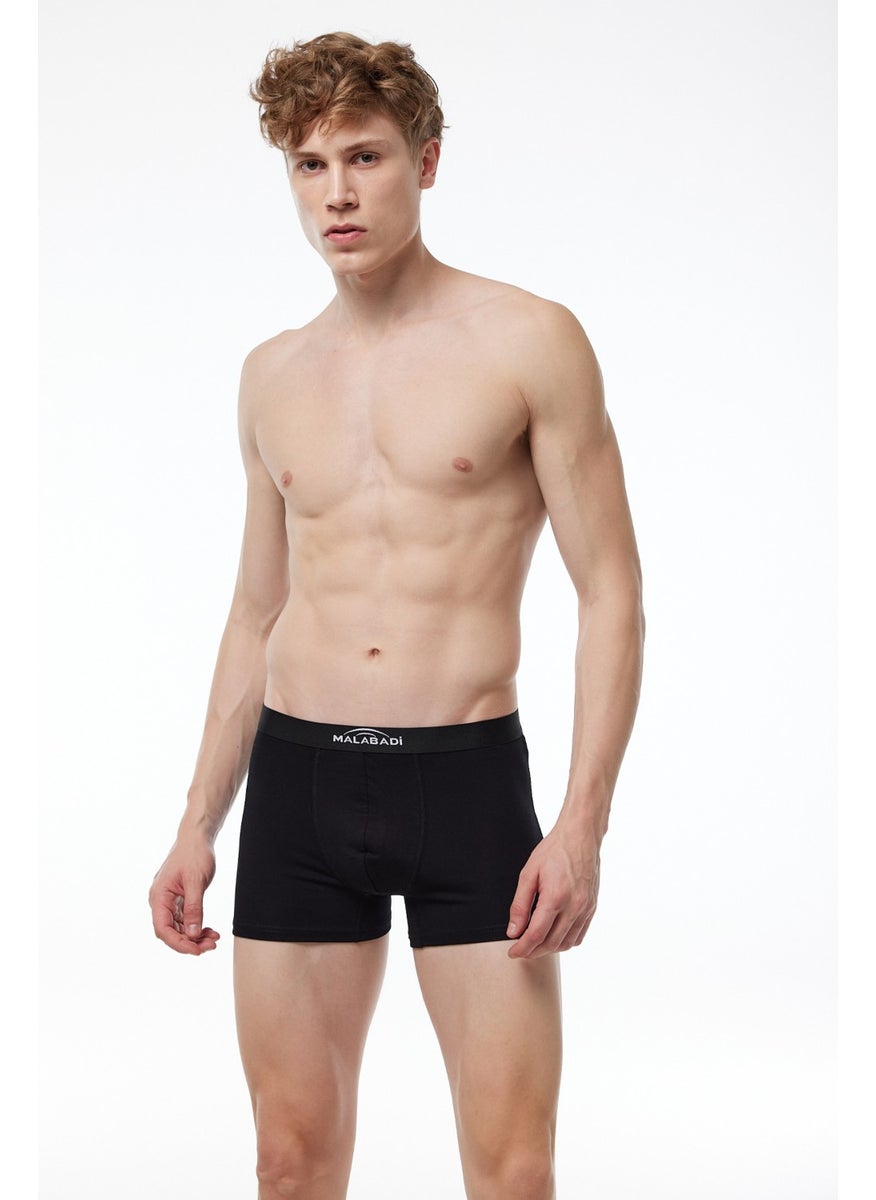 Men's Black Cotton Elastane Boxer 075