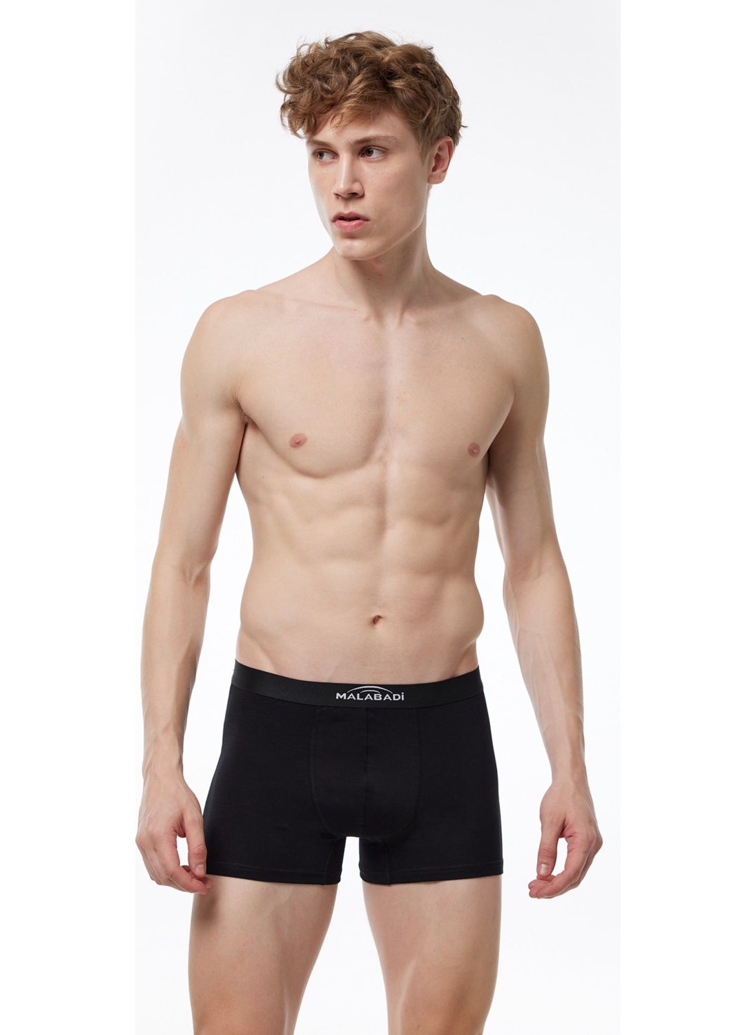Men's Black Cotton Elastane Boxer 075